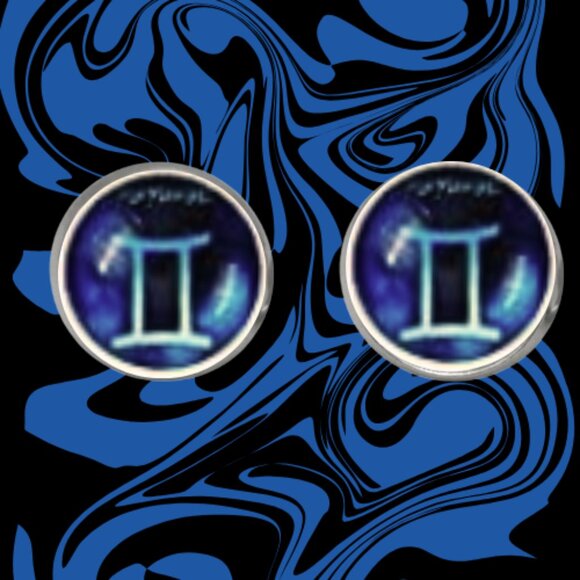 GEMINI CABOCHON EARRINGS - Picture 1 of 4